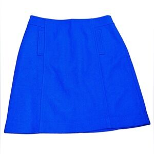 TALBOTS Women's Wool A-Line Skirt Royal Blue Professional Office Mini Academia 6